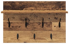 vidaXL Τοίχου Κρεμάστρα Παλαιό ξύλο 60 x 40 x 12 cm Επεξεργασμένο ξύλο