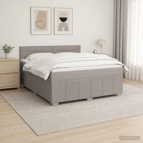 vidaXL Κρεβάτι box spring με στρώμα Taupe 140 x 190 cm Ύφασμα