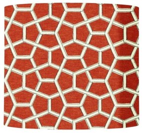 Καπέλο Φωτιστικού 1xE27 Ύφασμα Φ35cm Cubica Ebb&amp;Flow-SH101118-C-Κόκκινο SH101118-C