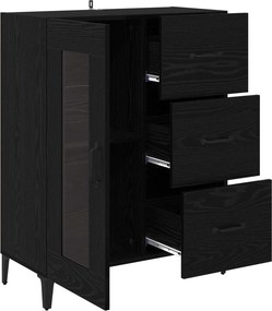 vidaXL Πλαϊνό γραφείο με συρτάρι Μαύρη Οξυά 69,5 x 34 x 90 εκ.