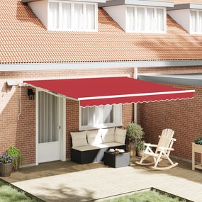 vidaXL Αναδιπλούμενη Τέντα with Κόκκινο 400 x 300 εκ Κόκκινο