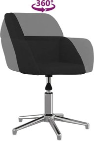 vidaXL Καρέκλες Τραπεζαρίας Περιστρεφόμενες 2 τεμ. Μαύρες Υφασμάτινες