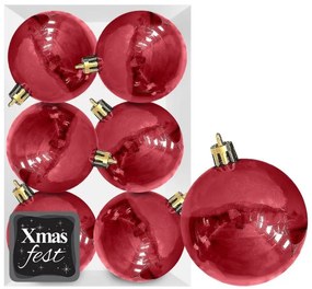 Σετ Μπάλες 6τμχ Περλέ Κόκκινες Δ8εκ. Xmas fest 93-2547