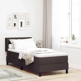 vidaXL Κρεβάτι με ελατήρια Σκούρο Καφέ 80 x 200 cm Ύφασμα και αφρός