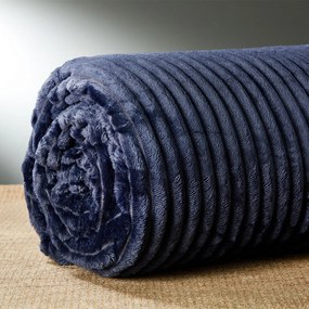 Κουβέρτα Fleece Υπέρδιπλη (220x240) Whitegg Ριγέ AW2023 Μπλε