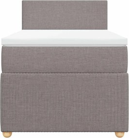 vidaXL Κρεβάτι Boxspring με Στρώμα Taupe 80x200 εκ. Υφασμάτινο