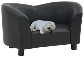 Καναπές-Κρεβάτι Σκύλου Μαύρος 67x41x39 εκ. από Συνθετικό Δέρμα - Μαύρο