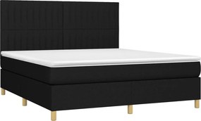 vidaXL Κρεβάτι Boxspring με Στρώμα Μαύρο 160x200 εκ. Υφασμάτινο
