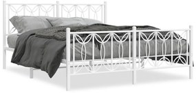 vidaXL Πλαίσιο Κρεβατιού με Κεφαλάρι&Ποδαρικό Λευκό 160x200εκ. Μέταλλο