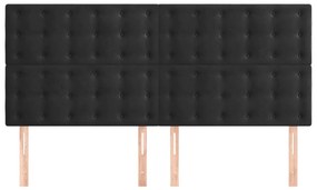 vidaXL Κεφαλάρια Κρεβατιού 4 τεμ. Μαύρο 90x5x78/88 εκ. Βελούδινο
