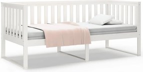 vidaXL Καναπές Κρεβάτι Χωρίς Στρώμα Λευκό 90x190 εκ. Μασίφ Ξύλο Πεύκου