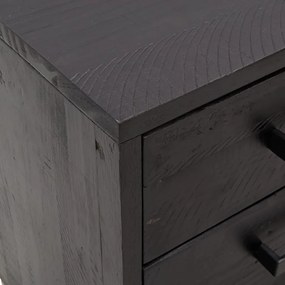 vidaXL Κομοδίνα 2 τεμ. Μαύρα 40 x 30 x 55 εκ. από Μασίφ Ξύλο Πεύκου