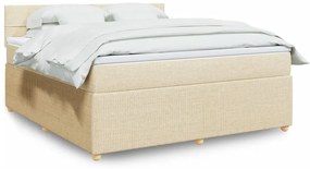 vidaXL Κρεβάτι Boxspring με Στρώμα Κρεμ 180x200 εκ. Υφασμάτινο