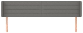 vidaXL Κεφαλάρι με Πτερύγια Σκούρο Γκρι 163x16x78/88 εκ. Υφασμάτινο