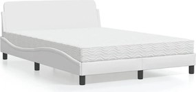 vidaXL Κρεβάτι με Στρώμα Dover Λευκό 120x200 εκ.από Συνθετικό Δέρμα