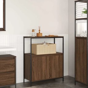 vidaXL Ντουλάπι μπάνιου με ράφια καφέ δρυς 76,5x35x95 εκ.
