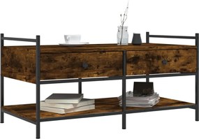 vidaXL Τραπεζάκι Σαλονιού Καπνιστή Δρυς 99x50x50 εκ. Επεξεργασμ. Ξύλο