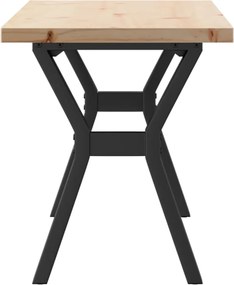 vidaXL Τραπεζάκι Σαλονιού Πλαίσιο Y Μασίφ Πεύκο/Ατσάλι