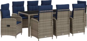 vidaXL Σετ Εξωτερικής Τραπέζης 9 pcs συνθετικό ρατάν
