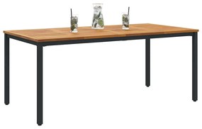 vidaXL Υπαίθρια Τραπέζια Φυσικό και μαύρο 180 x 90 x 75 cm