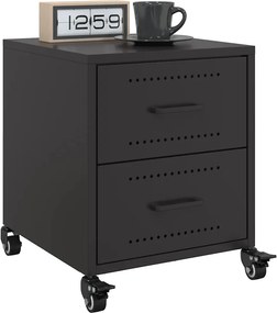 vidaXL Κομοδίνα 2 τεμ. Μαύρο 36x39x43,5 εκ. από Χάλυβα