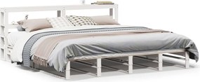 vidaXL Σκελετός Κρεβ. Χωρίς Στρώμα Λευκό 200x200 εκ Μασίφ Πεύκο