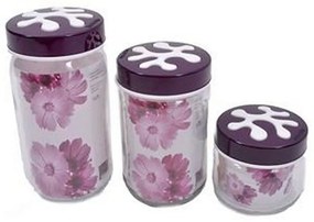 Βαζάκι Γυάλινο Mε Καπάκι 1000Cc Purple 811-14-135377003 Plastic, Glass