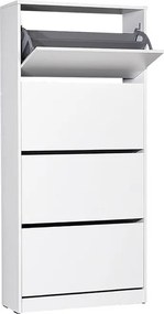 Παπουτσοθήκη Flat Duo Megapap 24 ζευγών χρώμα λευκό 73x26x157εκ.