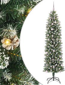 vidaXL Τεχνητό Λεπτό Χριστουγεννιάτικο Δέντρο Πράσινο και Λευκό 240 cm