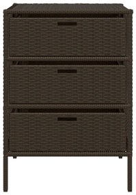 vidaXL Ντουλάπι Αποθήκευσης Κήπου Καφέ 55x59x80 εκ. Συνθετικό Ρατάν