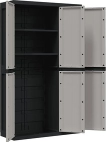 vidaXL Ντουλάπι Αποθ. Εξ. Χώρου Γκρι/Μαύρο 97x37x165εκ. Πολυπροπυλένιο