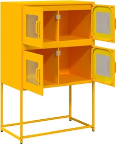 vidaXL Highboard Μουστάρδα κίτρινη 68x39x107 cm Χάλυβας