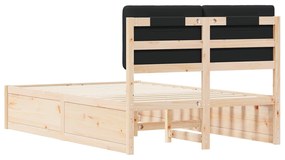 vidaXL Σκελετός Κρεβατιού με Επενδεδυμένο Κεφαλάρι Μαύρο 120 x 200 cm