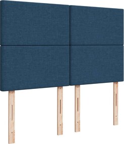 vidaXL Κρεβάτι Boxspring με Στρώμα Μπλε 140x200 εκ. Υφασμάτινο