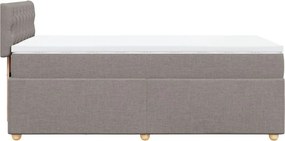 vidaXL Κρεβάτι Boxspring με Στρώμα Taupe 90x190 εκ.Υφασμάτινο