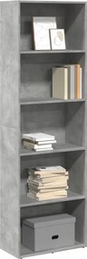 vidaXL Βιβλιοθήκη Γκρι Σκυροδέματος 60x30x189 εκ. Επεξεργ. Ξύλο