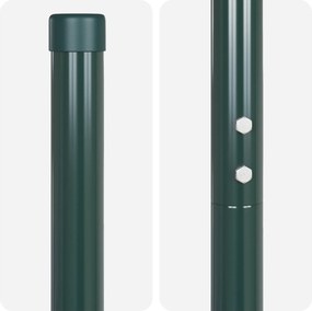 vidaXL Στύλος Περιφράξεων 12 pcs Πράσινο Ατσάλι με Επικάλυψη Πούδρας
