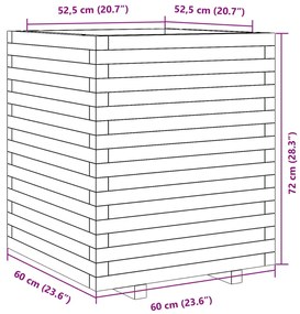 Ζαρντινιέρα 60x60x72 εκ. από Εμποτισμένο Ξύλο Πεύκου - Καφέ