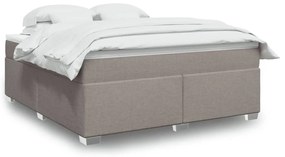 Κρεβάτι Boxspring με Στρώμα Taupe 180x200 εκ. Υφασμάτινο - Μπεζ-Γκρι