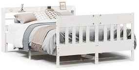 vidaXL Σκελετός Κρεβ. Χωρίς Στρώμα Λευκό 120x190 εκ Μασίφ Πεύκο