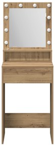 vidaXL Καθρέφτης με LED Φώταartisan oak 50x41x135 εκ