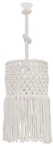 Φωτιστικό Οροφής Μονόφωτο Heronia Macrame 04 Handmade 31-1068 Rope/White