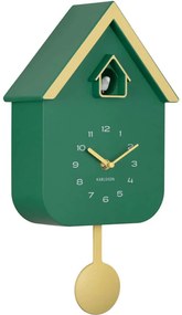 Ρολόι Τοίχου Dupla Color Cuckoo KA6081GR 21,5x8,5x41,5cm Retro Green-Soft Yellow Karlsson Πολυστερίνη