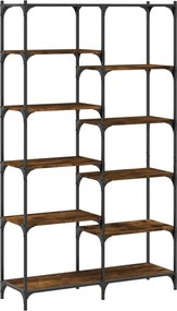 vidaXL Βιβλιοθήκη Καπνιστή Δρυς 100x32x170 εκ. Επεξεργ. Ξύλο / Σίδηρος