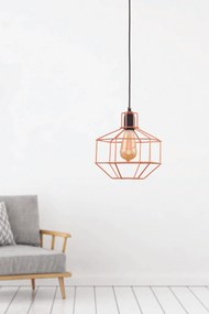 Φωτιστικό μονόφωτο &quot;PERRO&quot; από μέταλλο σε χρώμα μαύρο/χαλκό Ε27 Φ25Χ105