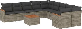 vidaXL Patio Sofa Set 10-θέσια Grey