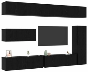 vidaXL Σετ επίπλου τηλεόρασης 7 pcs Μαύρη δρυς 30.5 x 30 x 110 εκ.