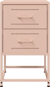 vidaXL Κομοδίνο Ροζ 36x39x60,5 εκ. από Χάλυβα