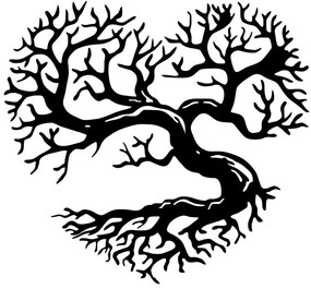 Διακοσμητικό Τοίχου Heart Tree 899SKL2429 64x70cm Black Wallity Metal