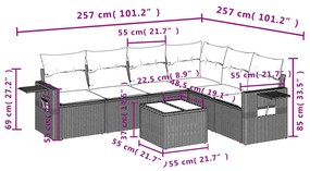 ΚΑΝΑΠΕΣ ΣΕΤ 7 ΤΕΜΑΧΙΩΝ ΜΑΥΡΟ ΣΥΝΘΕΤΙΚΟ ΡΑΤΑΝ ΜΕ ΜΑΞΙΛΑΡΙΑ 3220215